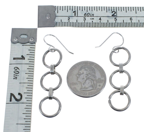 Southwest Sterling Silver Hook Dangle Earrings JX126895
